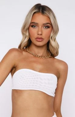 Secrets Out Mesh Bandeau Crop White -Outlet The Lounge Vibe Store 07.10.225168