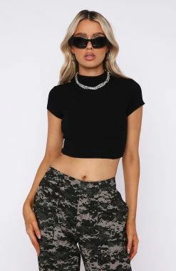 Let's Stay In Crop Black -Outlet The Lounge Vibe Store 07.10.226276