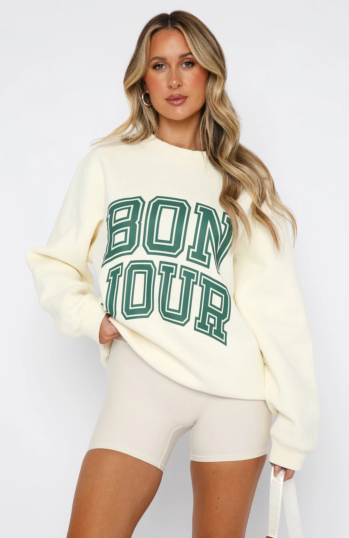 Take Me To Paris Oversized Sweater Cream 2 Take Me To Paris Oversized Sweater Cream - Image 2