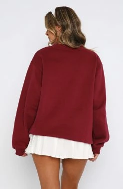 Take Me To Paris Oversized Sweater Wine -Outlet The Lounge Vibe Store 08.06.2332247