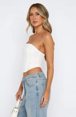 Run The Game Strapless Bustier White -Outlet The Lounge Vibe Store 08.06.2332532