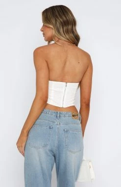 Run The Game Strapless Bustier White -Outlet The Lounge Vibe Store 08.06.2332537