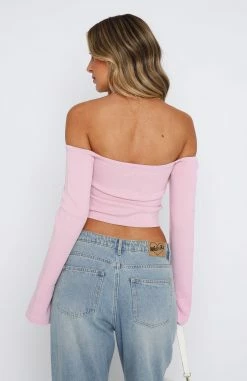 It's Just Us Long Sleeve Top Baby Pink -Outlet The Lounge Vibe Store 08.06.2332586