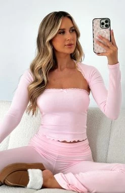 Impressive Style Bolero Top Set Baby Pink