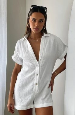 Higher Power Playsuit White