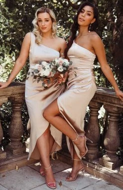 Willow Wrap Dress Champagne -Outlet The Lounge Vibe Store 0N5A2377