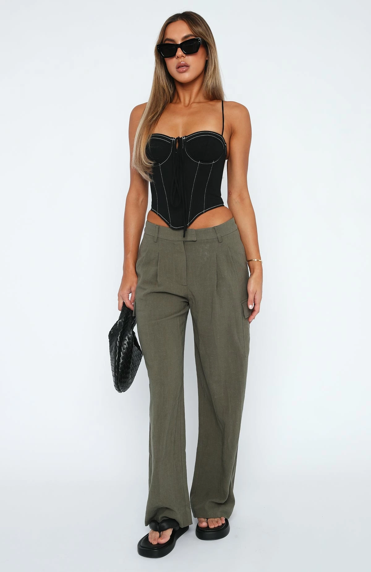 Who Do You Think You Are Linen Pants Khaki 2 Who Do You Think You Are Linen Pants Khaki - Image 2