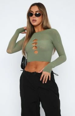 Promise Me Long Sleeve Crop Khaki 5 Promise Me Long Sleeve Crop Khaki -Outlet The Lounge Vibe Store 11.05.2318828
