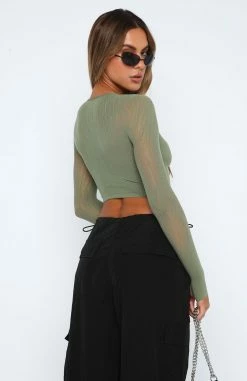 Promise Me Long Sleeve Crop Khaki 7 Promise Me Long Sleeve Crop Khaki -Outlet The Lounge Vibe Store 11.05.2318835