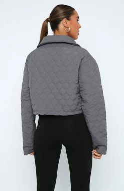 Too Distant Cropped Puffer Jacket Charcoal 7 Too Distant Cropped Puffer Jacket Charcoal -Outlet The Lounge Vibe Store 11.05.2319190