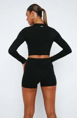 Up Early Long Sleeve Crop Black 9 Up Early Long Sleeve Crop Black -Outlet The Lounge Vibe Store 11.05.2320060