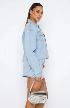 Only Want To Be With You Denim Jacket Light Blue Wash -Outlet The Lounge Vibe Store 11.08.2347629