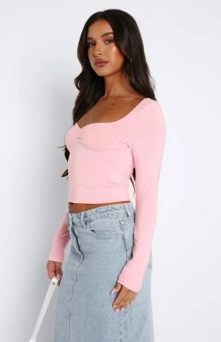 Bring It Down Long Sleeve Top Baby Pink -Outlet The Lounge Vibe Store 11.08.2347793 2
