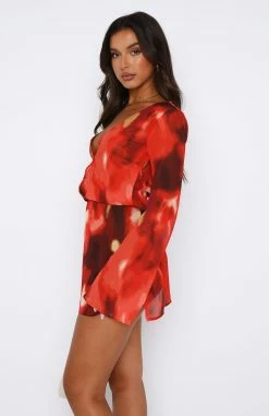 All We Wanted Long Sleeve Mini Dress Sunset Blur -Outlet The Lounge Vibe Store 11.08.2348220