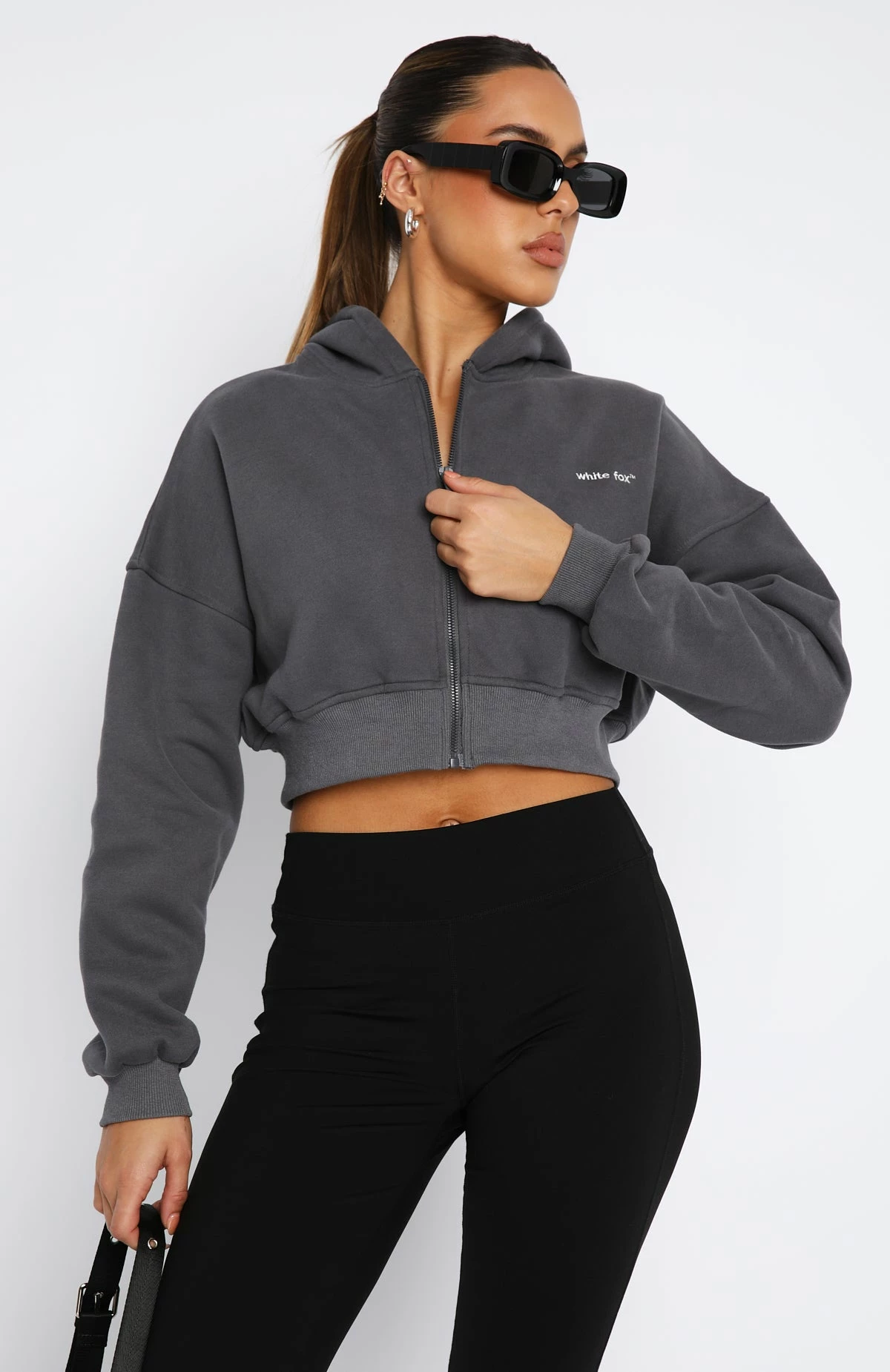She's Effortless Cropped Hoodie Slate 2 She's Effortless Cropped Hoodie Slate - Image 2