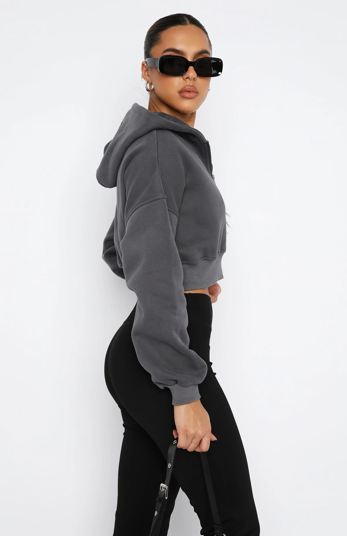 She's Effortless Cropped Hoodie Slate 3 She's Effortless Cropped Hoodie Slate - Image 3