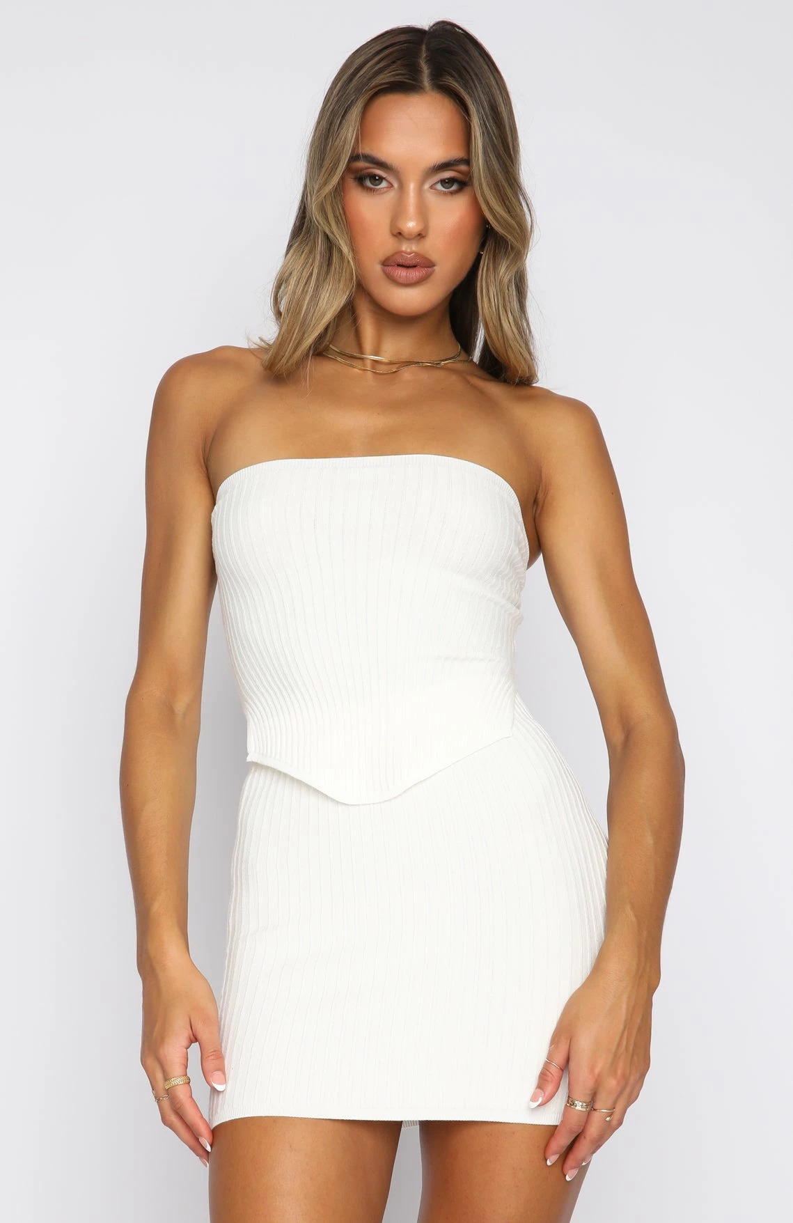 Fair And Square Knitted Bustier Off White 2 Fair And Square Knitted Bustier Off White - Image 2