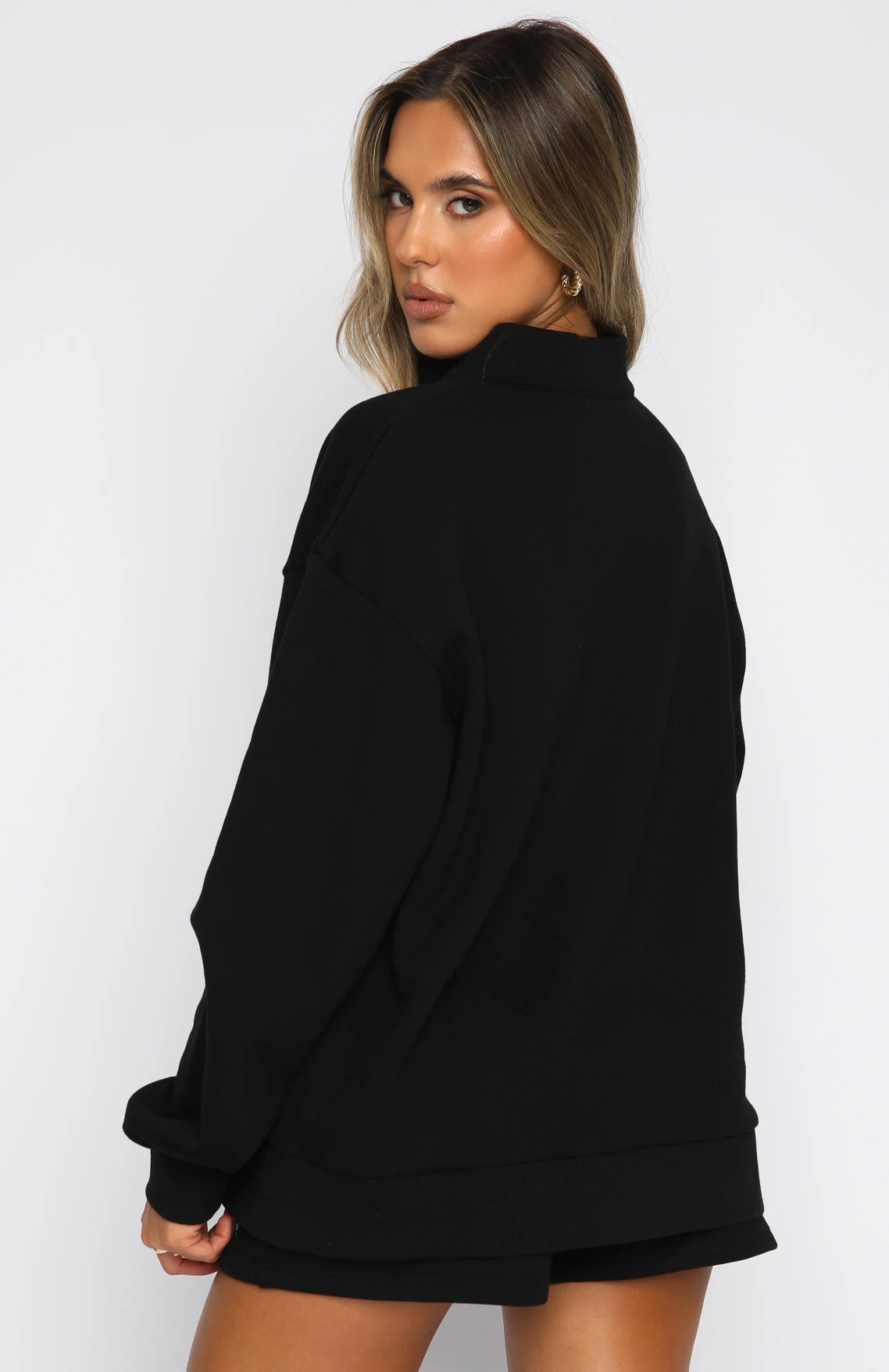 The Highest Demand Zip Front Sweater Black 4 The Highest Demand Zip Front Sweater Black - Image 4