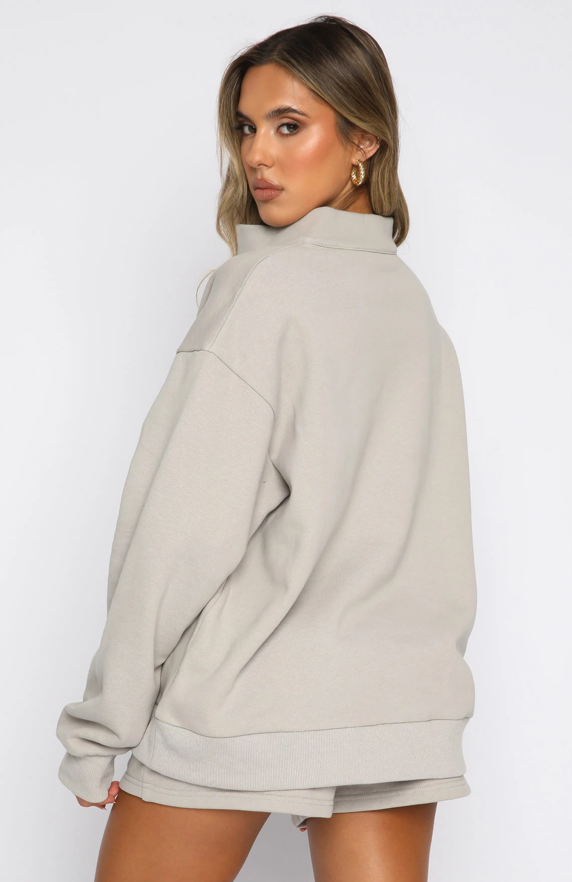 The Highest Demand Zip Front Sweater Taupe 4 The Highest Demand Zip Front Sweater Taupe - Image 4