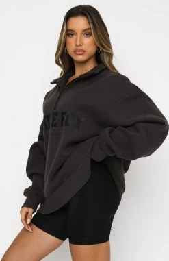High Standard Zip Front Sweater Shadow -Outlet The Lounge Vibe Store 13.05.21 802