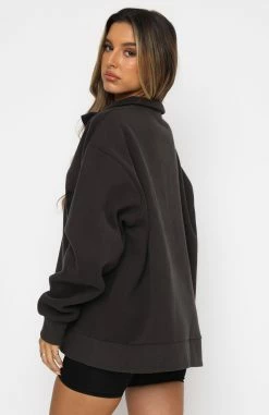 High Standard Zip Front Sweater Shadow -Outlet The Lounge Vibe Store 13.05.21 805