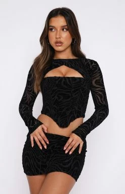 Can't Relate Long Sleeve Bustier Burnout -Outlet The Lounge Vibe Store 13.10.228619