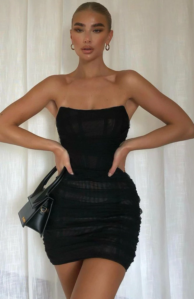 For The Night Mini Dress Black 8 For The Night Mini Dress Black - Image 8