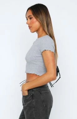 What A Shame Crop Grey Marle -Outlet The Lounge Vibe Store 14.07.23 0274