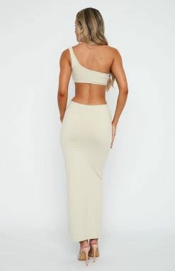Midnight Dancing One Shoulder Maxi Dress Stone -Outlet The Lounge Vibe Store 14.4.2315947