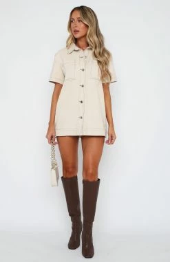 Last Call Denim Shirt Oat -Outlet The Lounge Vibe Store 14.4.2316345