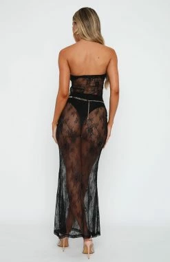 Someone Else Lace Strapless Maxi Dress Black -Outlet The Lounge Vibe Store 14.4.2316480