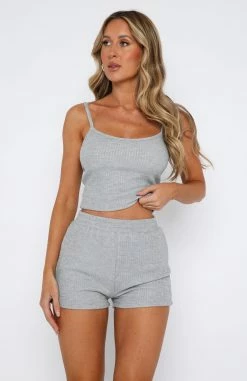 Intimidated By You Top Grey Marle -Outlet The Lounge Vibe Store 15.06.2332816