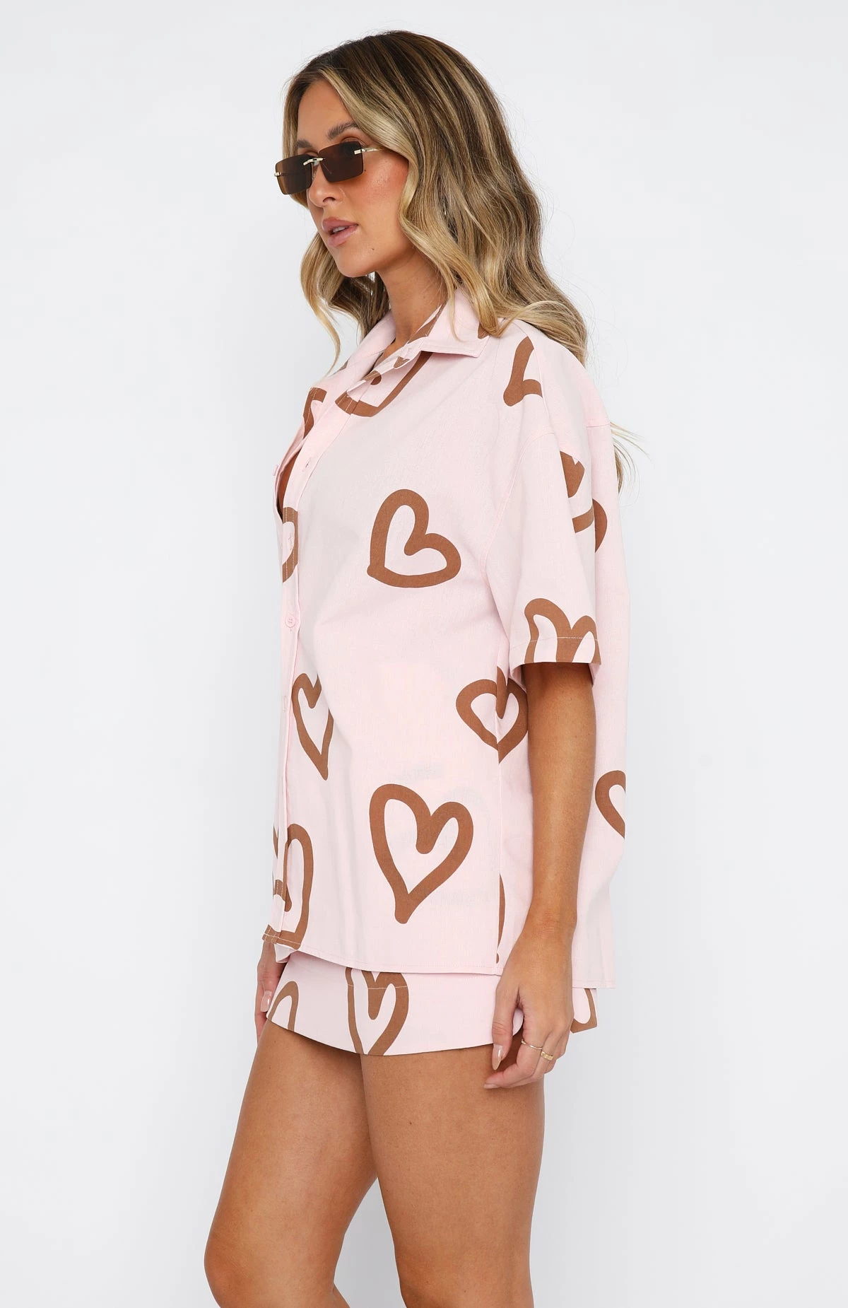 Work On It Mini Skirt Baby Pink Love Heart 3 Work On It Mini Skirt Baby Pink Love Heart - Image 3