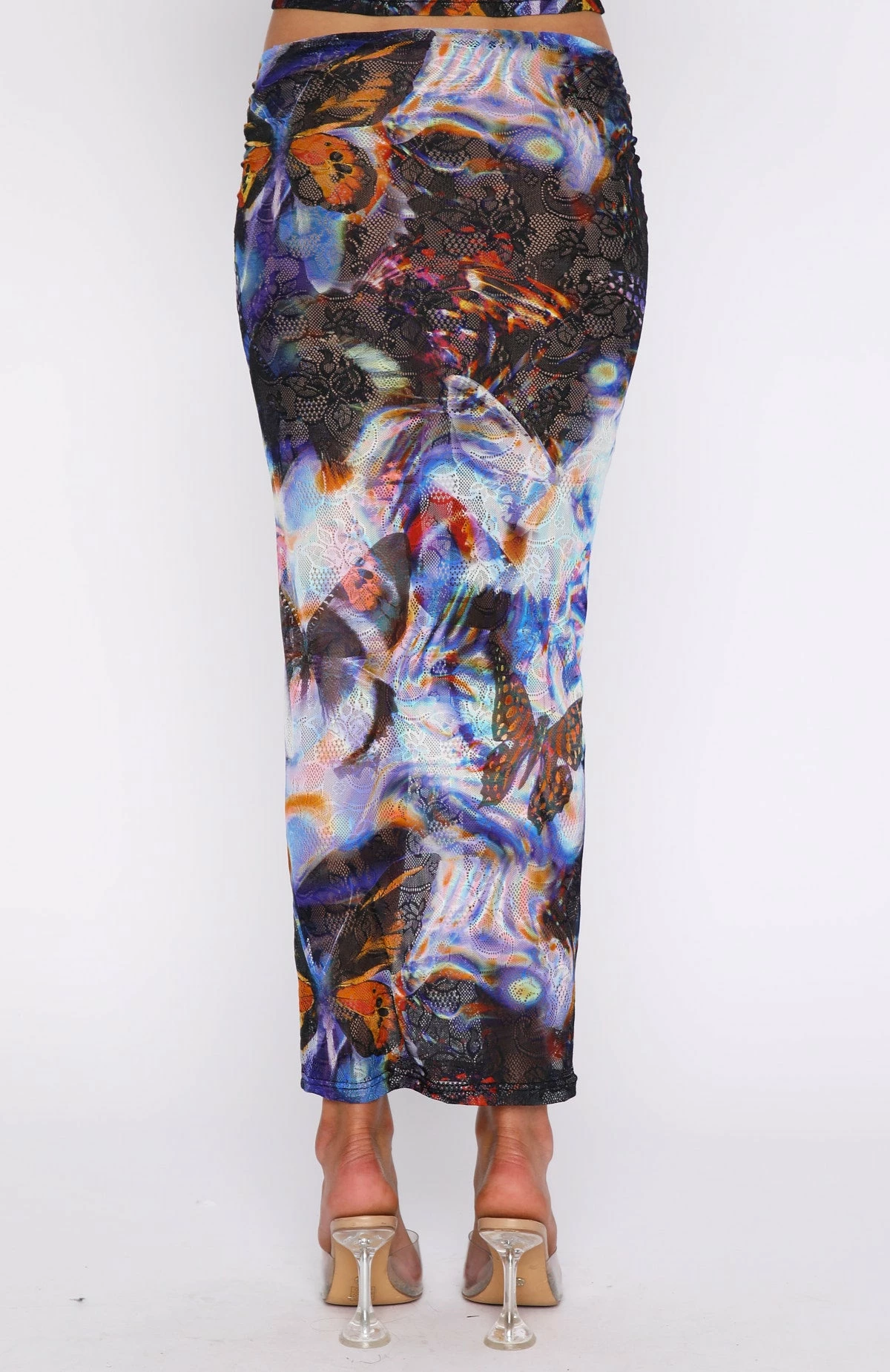 Shaken Up Lace Maxi Skirt Blue Butterfly 4 Shaken Up Lace Maxi Skirt Blue Butterfly - Image 4