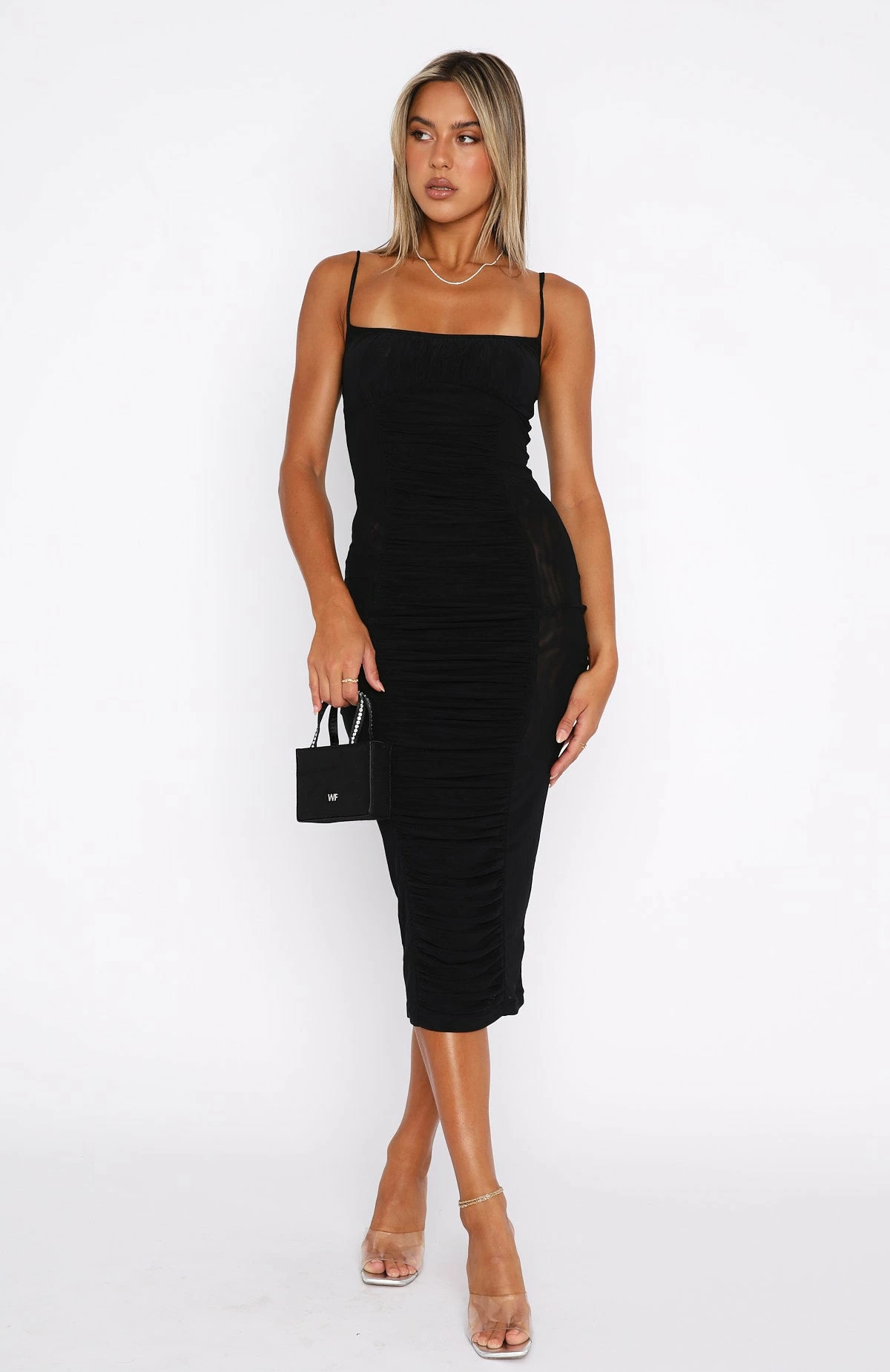 Beautiful Day Mesh Midi Dress Black 2 Beautiful Day Mesh Midi Dress Black - Image 2