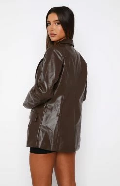 Take The Lead Blazer Chocolate -Outlet The Lounge Vibe Store 16.03.2320771