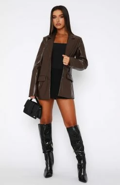 Take The Lead Blazer Chocolate -Outlet The Lounge Vibe Store 16.03.2320775