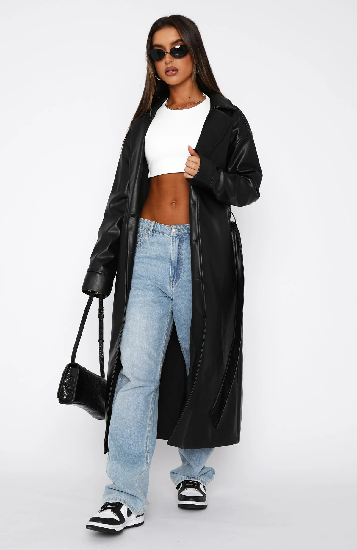 Rainy Day PU Trench Coat Black 5 Rainy Day PU Trench Coat Black - Image 5