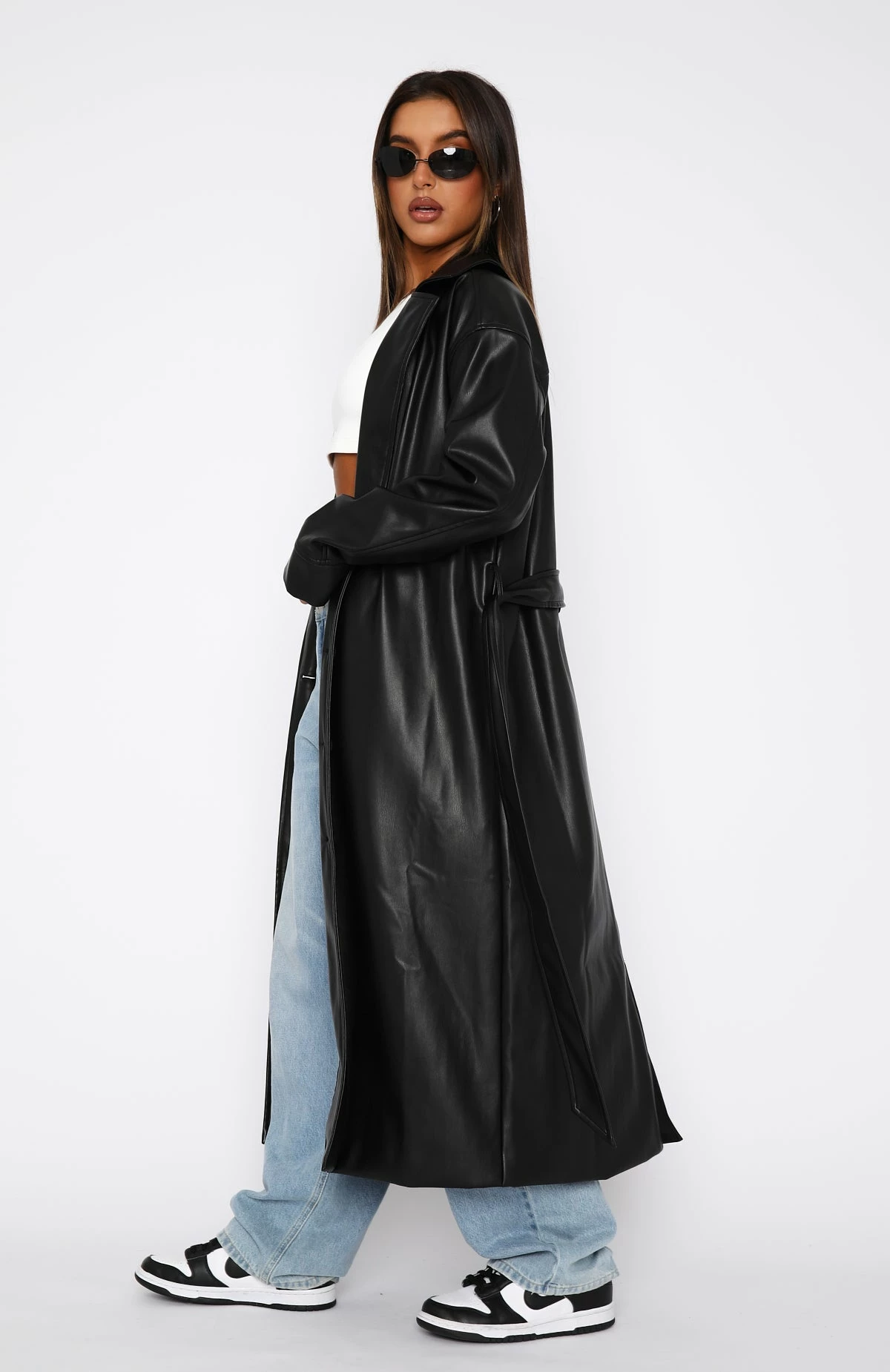 Rainy Day PU Trench Coat Black 6 Rainy Day PU Trench Coat Black - Image 6