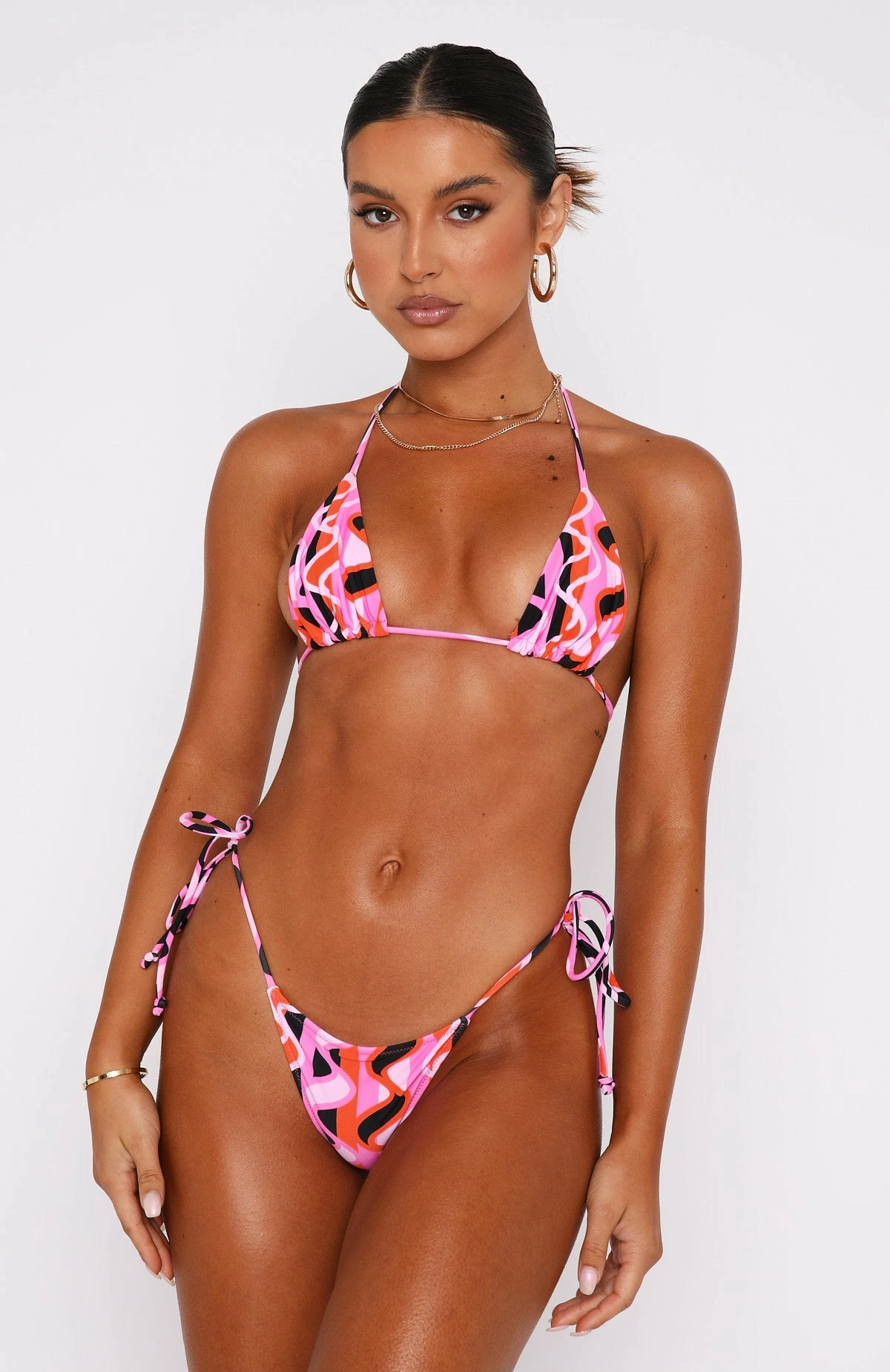 Golden Hour Bikini Top Bubblegum Geo 5 Golden Hour Bikini Top Bubblegum Geo - Image 5