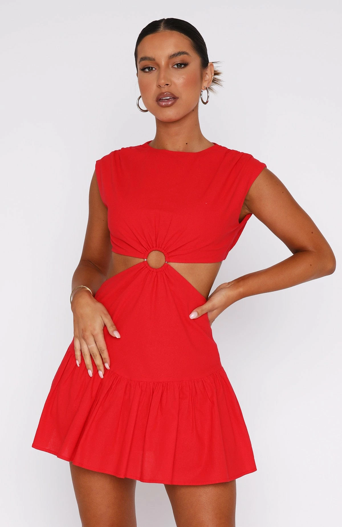 Celebrate You Linen Mini Dress Red 2 Celebrate You Linen Mini Dress Red - Image 2