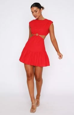 Celebrate You Linen Mini Dress Red 10 Celebrate You Linen Mini Dress Red -Outlet The Lounge Vibe Store 17.11.2214827