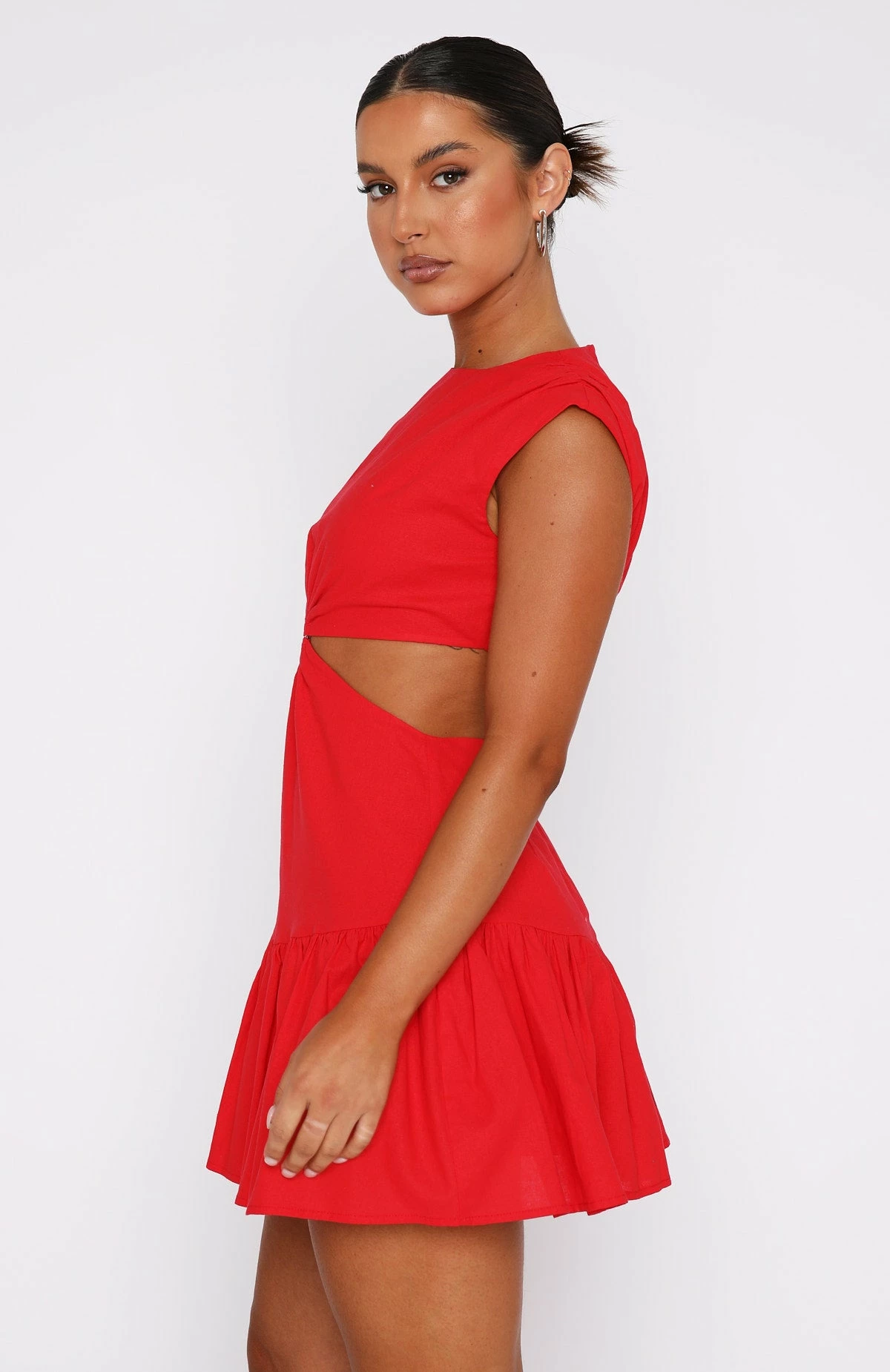 Celebrate You Linen Mini Dress Red 3 Celebrate You Linen Mini Dress Red - Image 3
