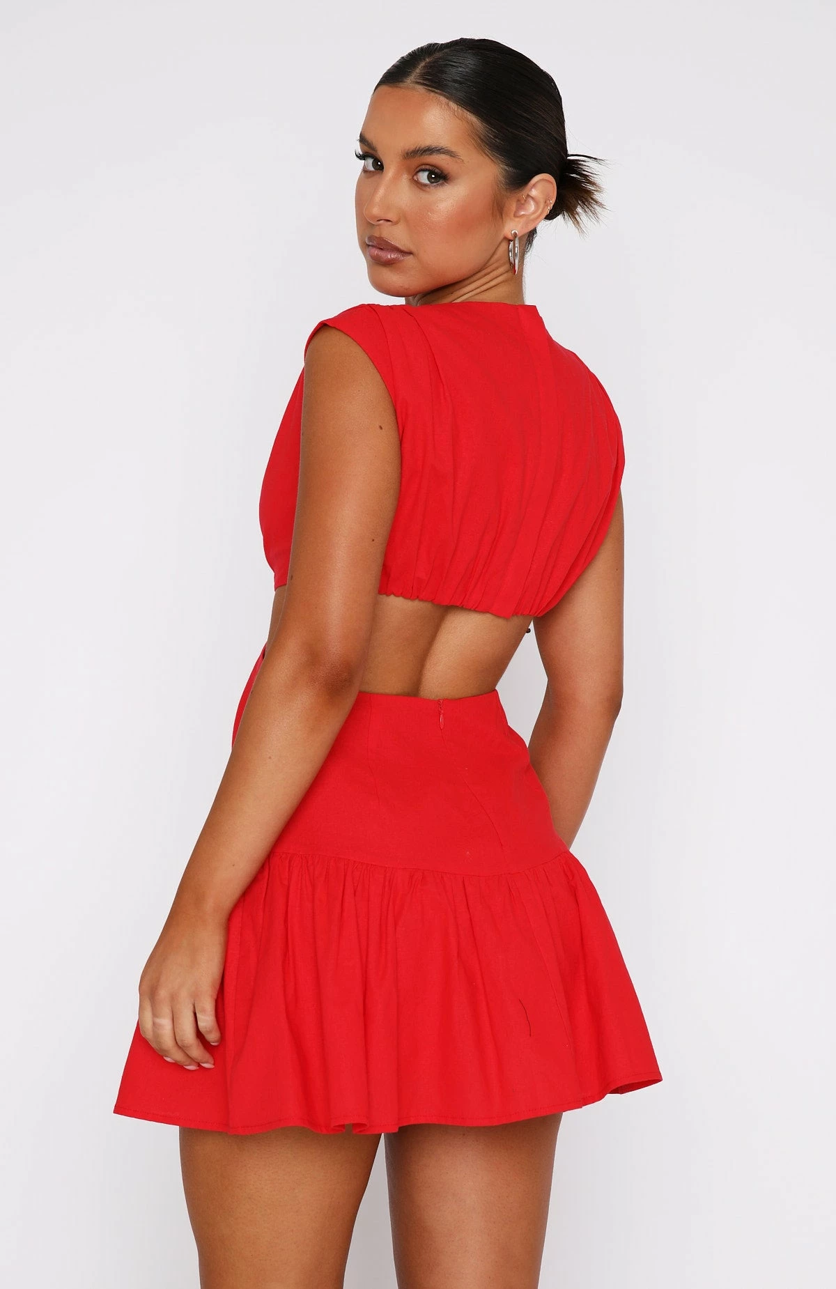 Celebrate You Linen Mini Dress Red 4 Celebrate You Linen Mini Dress Red - Image 4