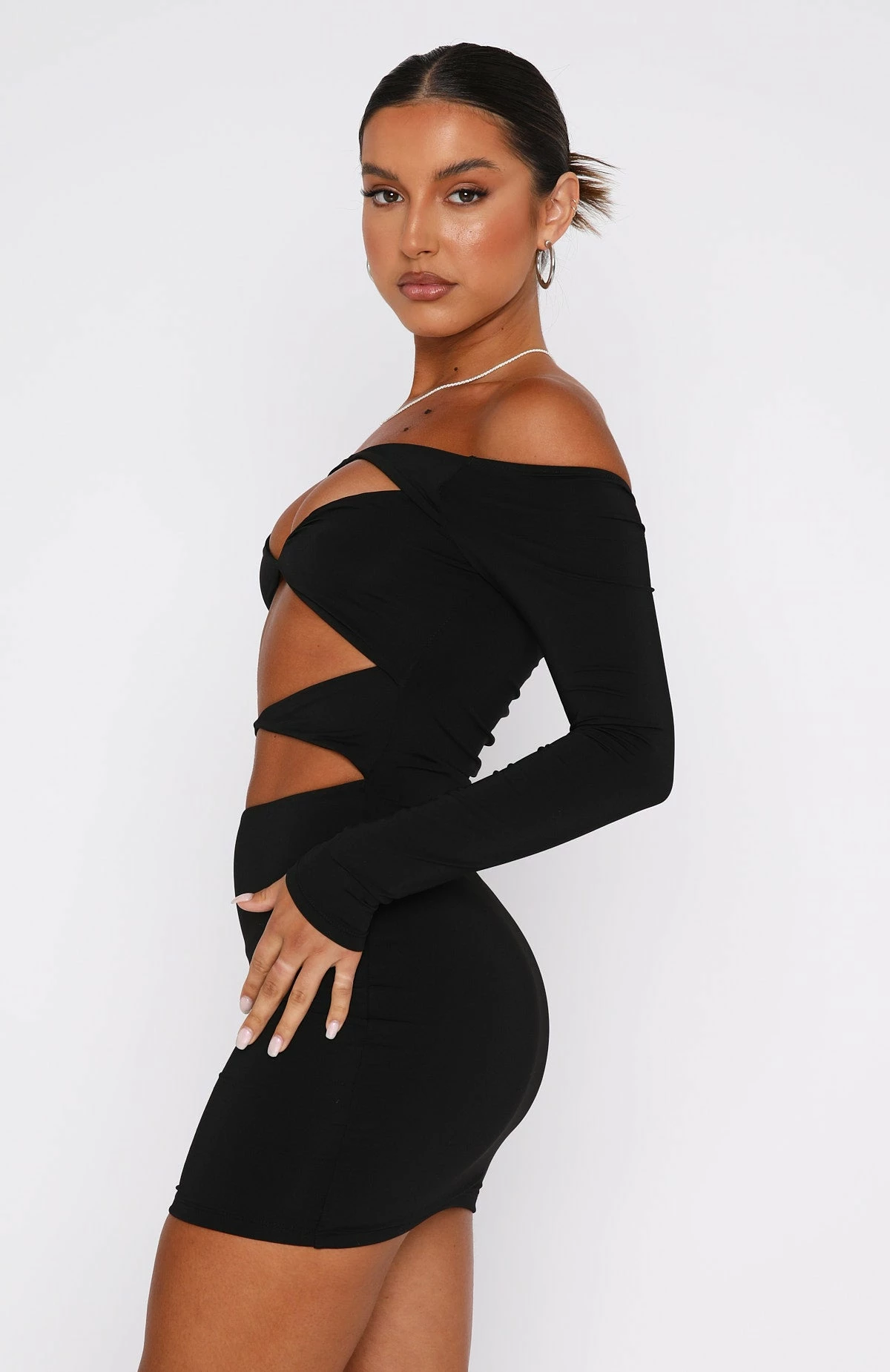 With You Long Sleeve Mini Dress Black 3 With You Long Sleeve Mini Dress Black - Image 3