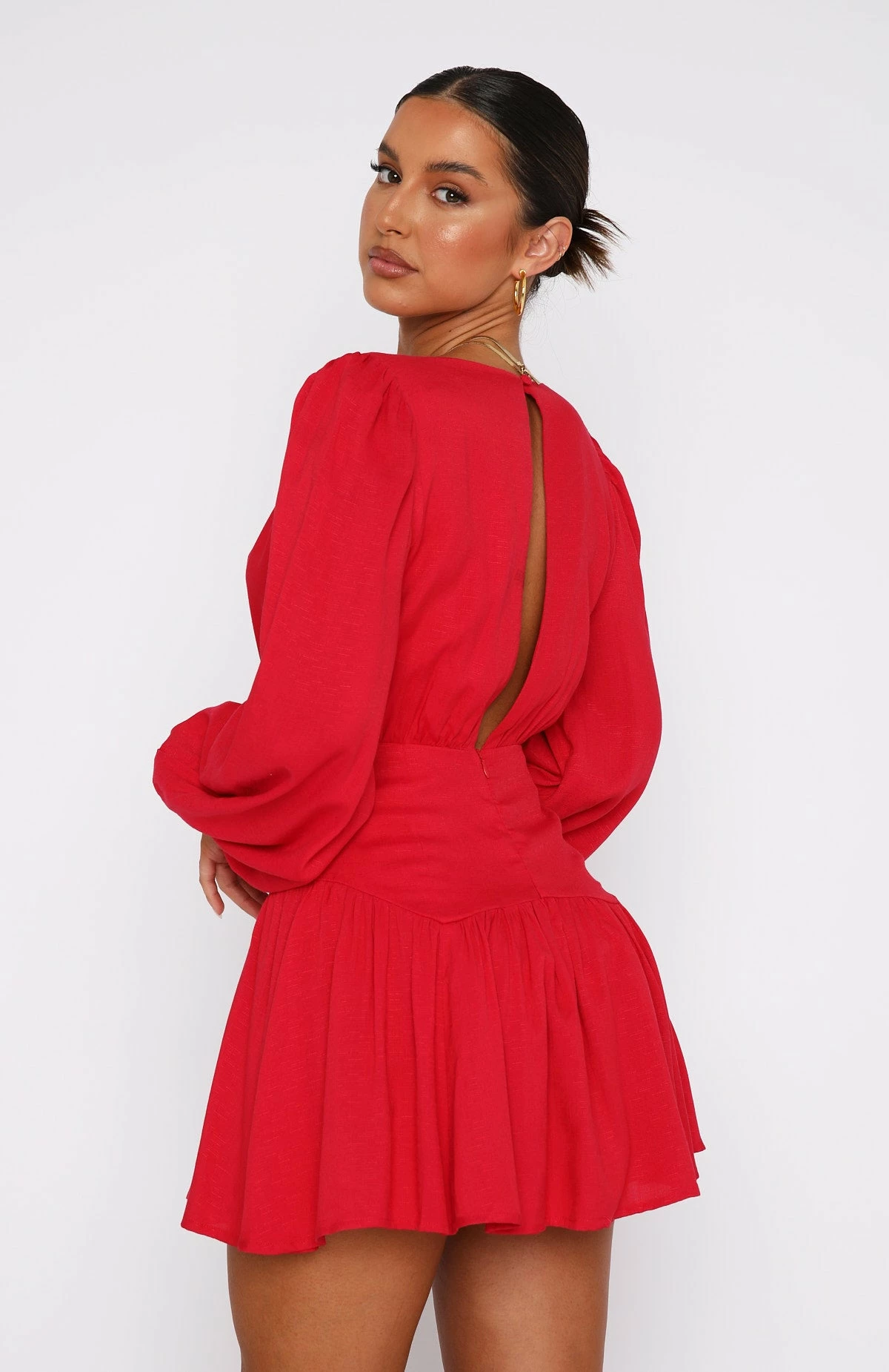 True To You Long Sleeve Mini Dress Red 4 True To You Long Sleeve Mini Dress Red - Image 4