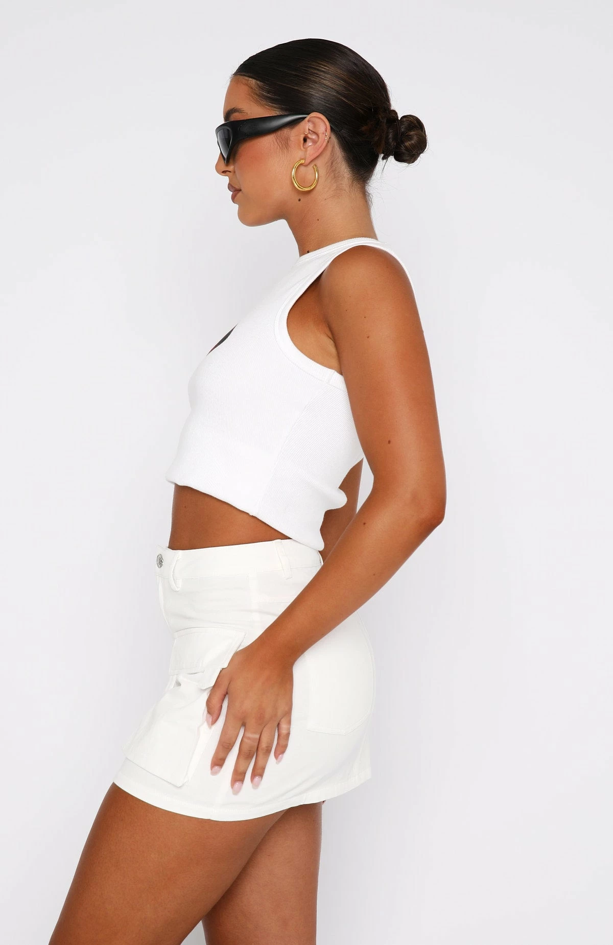 Weekend Travels Cargo Mini Skirt White 3 Weekend Travels Cargo Mini Skirt White - Image 3