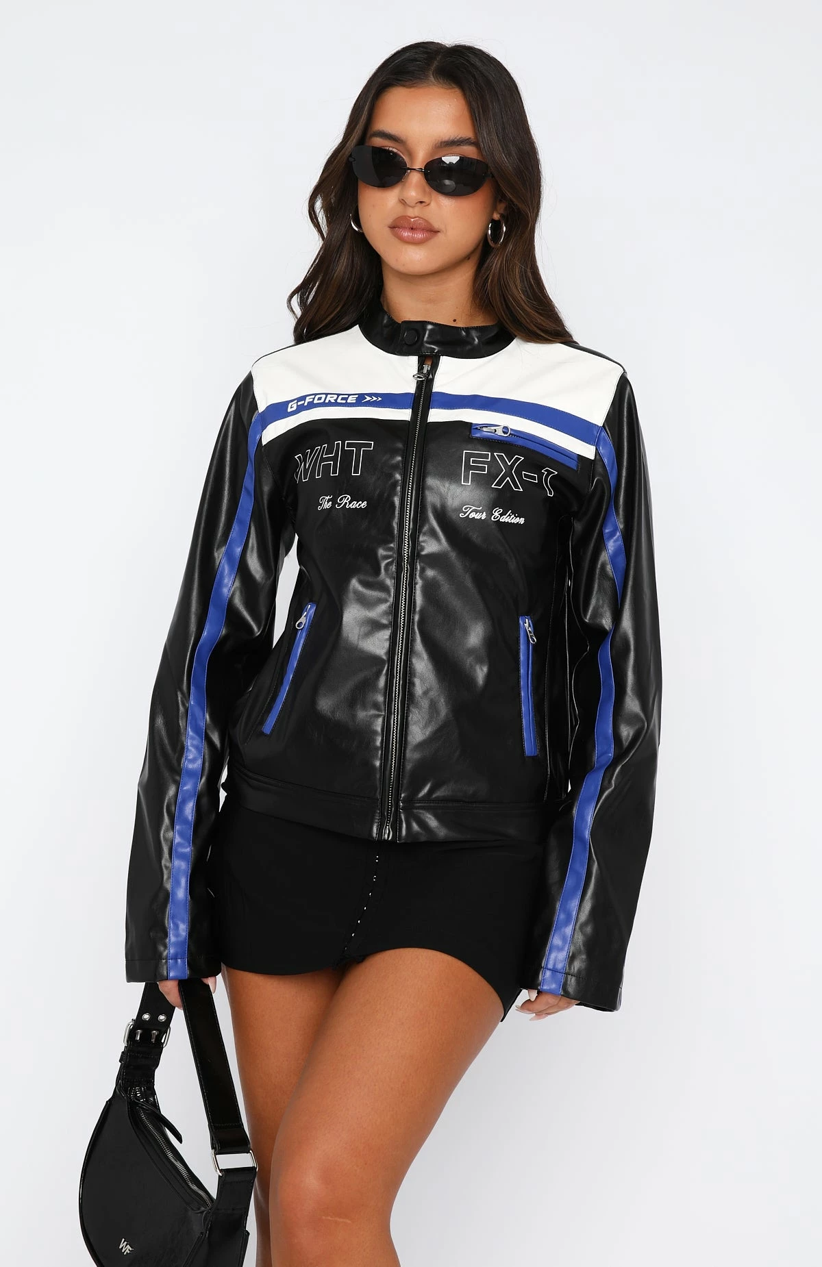 On The Open Road PU Biker Jacket Midnight 2 On The Open Road PU Biker Jacket Midnight - Image 2