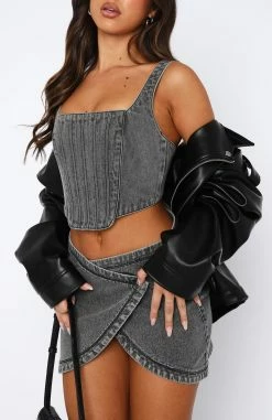 Present Yourself Denim Bustier Black Wash 6 Present Yourself Denim Bustier Black Wash -Outlet The Lounge Vibe Store 18.05.2329122