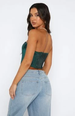 Guest List Sequin Bustier Emerald Green -Outlet The Lounge Vibe Store 18.05.2329326